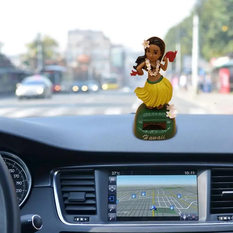 Mode Hawaii Meisje Auto Op Zonne-Energie Dansend Dashboard Ornament Dier Swingende Geanimeerde Bobbel Danser Auto Interieurdecoratie