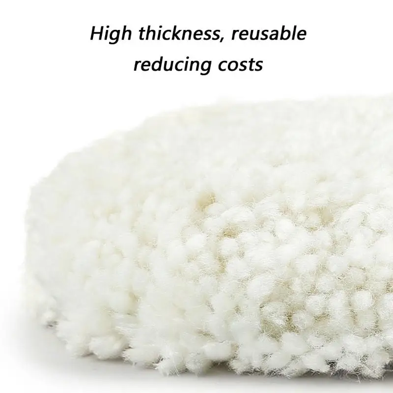 652F 5 Inch And 6 Inch Wool Buffing Pad For Car Detailing Stone Polishing