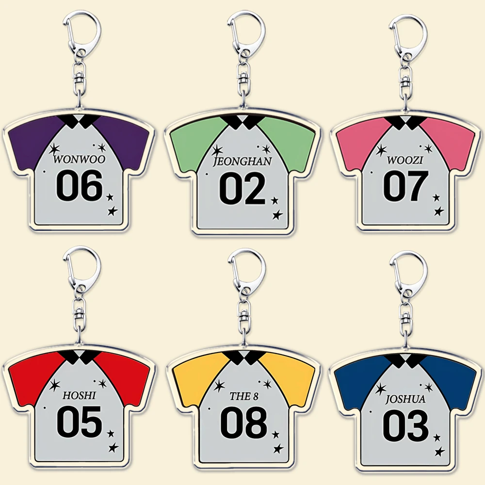 Hot Korean Fashion Kpop Boys Band Keychains Hoshi Mingyu Wonwoo Keyrings for Accessories Bag Key Chain Ring Jewelry Fans Gifts