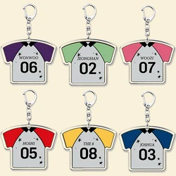 Hot Korean Fashion Kpop Boys Band Keychains Hoshi Mingyu Wonwoo Keyrings for Accessories Bag Key Chain Ring Jewelry Fans Gifts