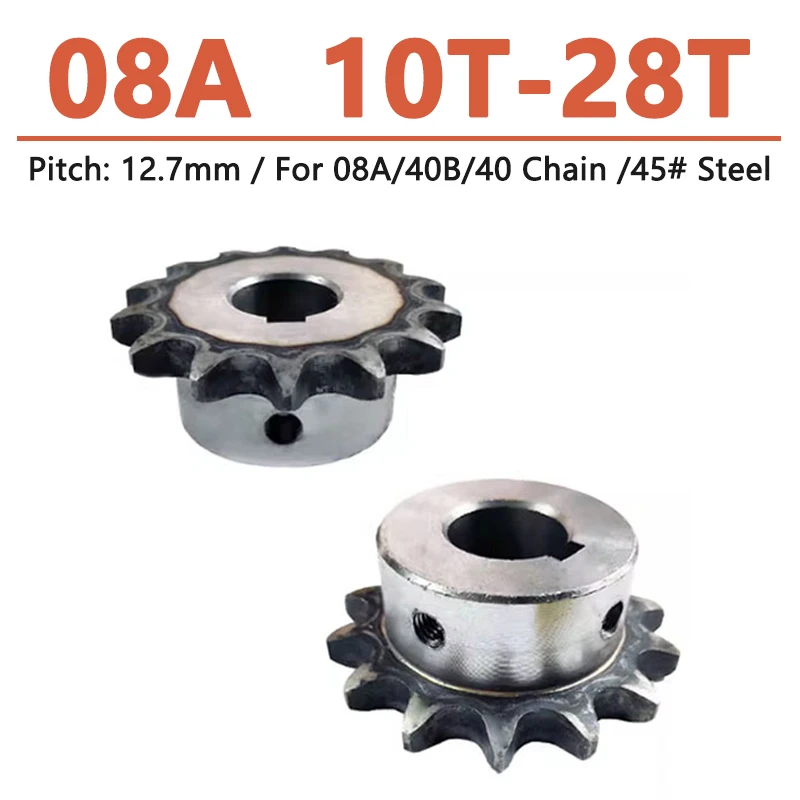 

1pc 10 11 12 13 14 15 16 17 18 19 20 21 22 23 24 25 26 28 Teeth 08A Industrial Drive Sprocket Wheel Gear for 08A/40B/40 Chain