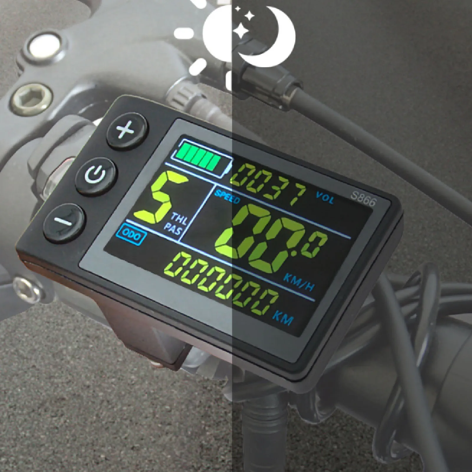 Electric Bike LCD Display Electric Cycling Computer Color Screen Fit Waterproof 5 Pin Connector S866 for Cycling Accessories
