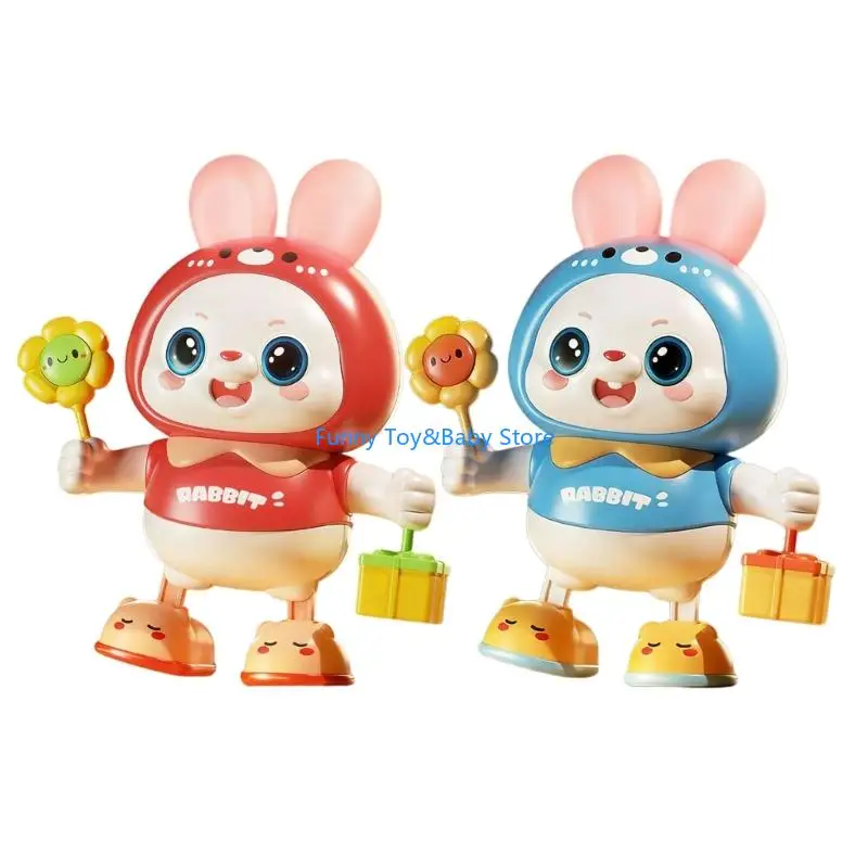 

Электрическая музыкальная танцевальная игрушка-кролик с 48 песнями, светящаяся игрушка для обучения ребенка и ползания, игрушка