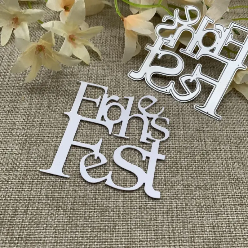 Frohes fest letters Metal Cutting Dies For DIY Scrapbooking Decorative Embossing Handcraft Die Cutting Template Mold