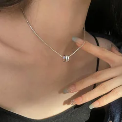 VENTFILLE 925 Sterling Silver Colorful Zircon Kpop Beads Charm Necklace for Women Girl Lucky Choker Jewelry Dropship