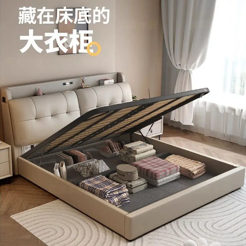 Bedside Storage Leather Bed 1.5 Multifunctional Drawer European Soft Bag Master Bedroom 1.8 Double