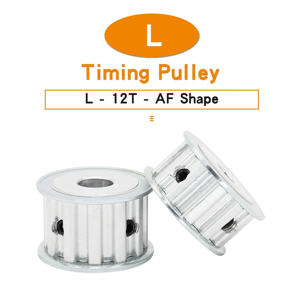 

Alloy Pulley L-12T Bore 8/10/12/14/15/16/17/18/19/20 mm Trapezoidal Teeth Pitch 9.525mm Synchronous Pulley Belt Width 15/20mm