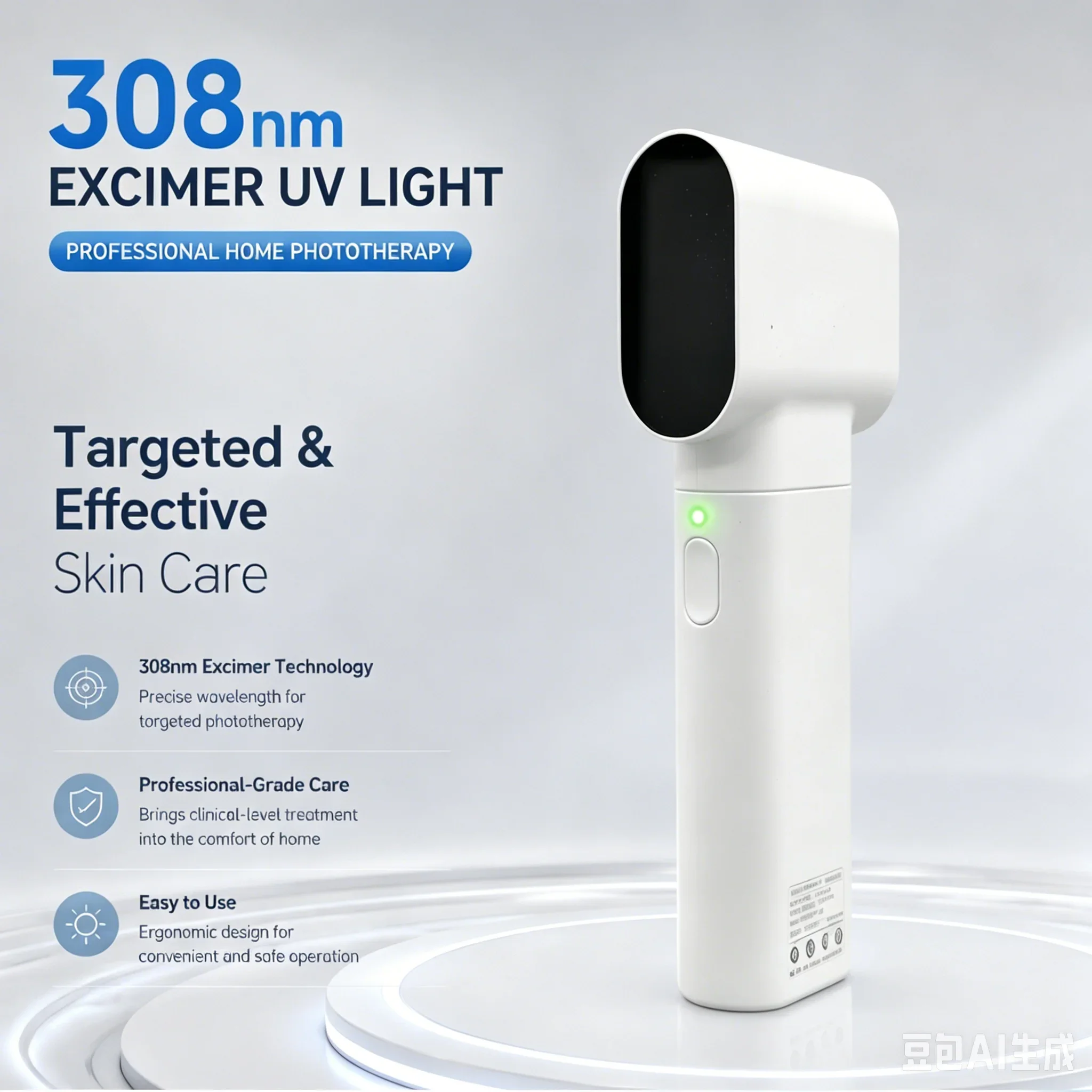 308nm LED UVB Excimer Laser Phototherapy Lamp Medical Device Skin Disease Treatment for Psoriasis & Vitiligo Therapy - view 5