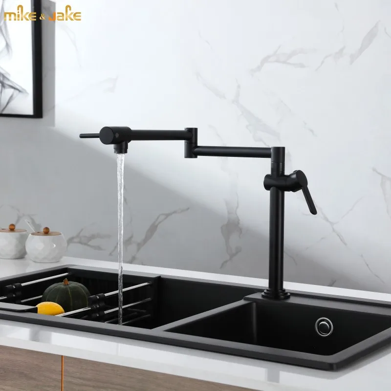 

Kitchen cold and hot folding faucet laundry basin balcony sink, sink folding telescopic rotating extension pipe stove sink fauce