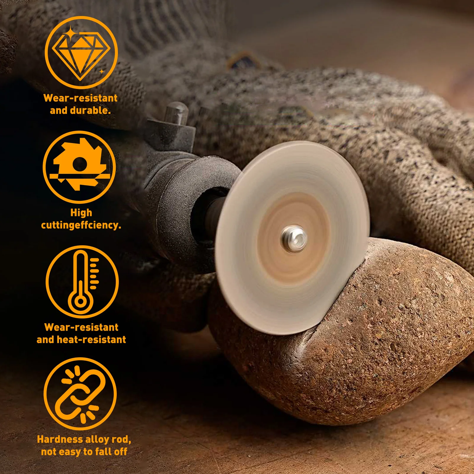 20Pcs Diamond Cut Off Wheels 20-30mm for Dremel, with 4Pcs 402 Mandrel 3mm & Screwdriver, Rotary Tool Cutting Discs Attachment