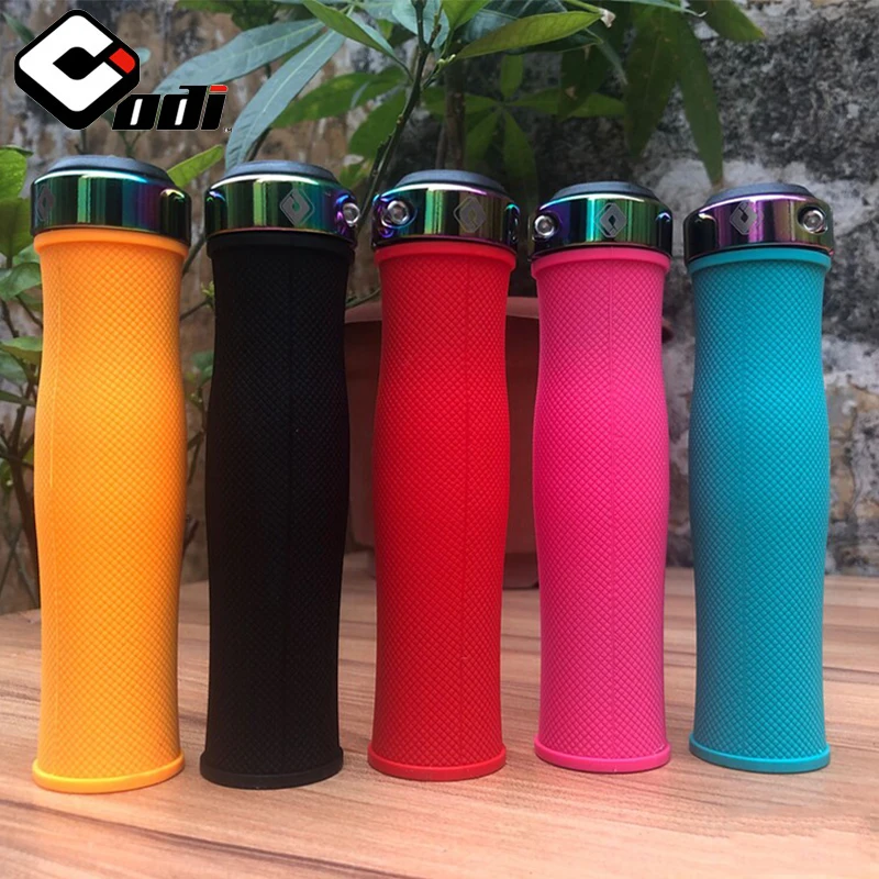 Puños de Bicicleta ODI de Silicona, Puños de Manillar con Bloqueo para Bicicleta de Montaña, Puños Antideslizantes para MTB, Puños con Absorción de Impactos