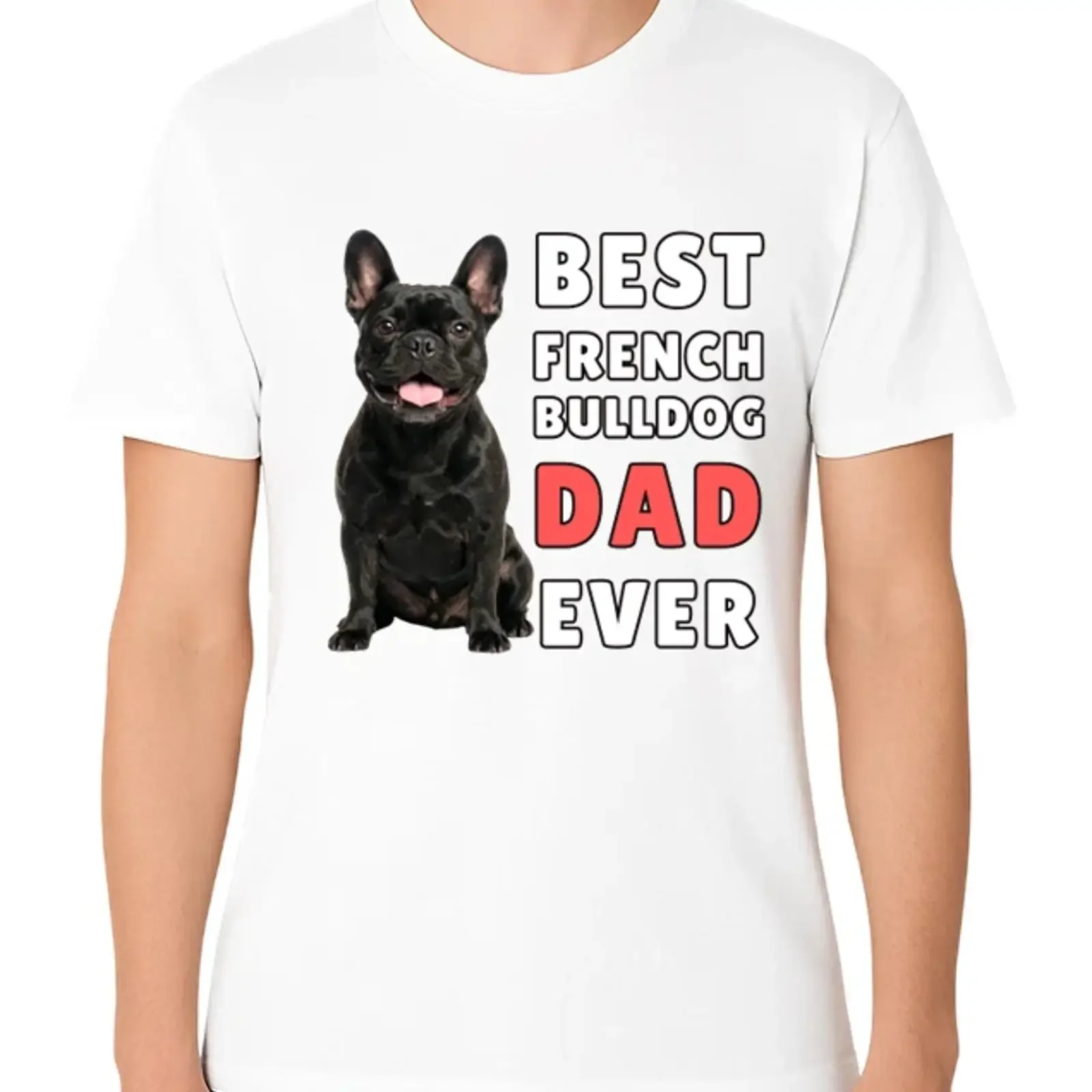 Lustiges T-Shirt „Bester französischer Bulldoggen-Papa aller Zeiten“ Geschenk für Hundeliebhaber Vater Vintage Washed Stretched