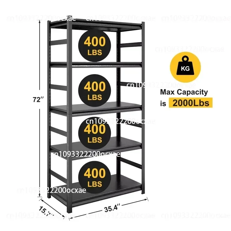 H72 * W35.4 * D15.7 Storage Rack 5-layer Heavy-duty Metal Shelving Unit Adjustable Shelving Unit