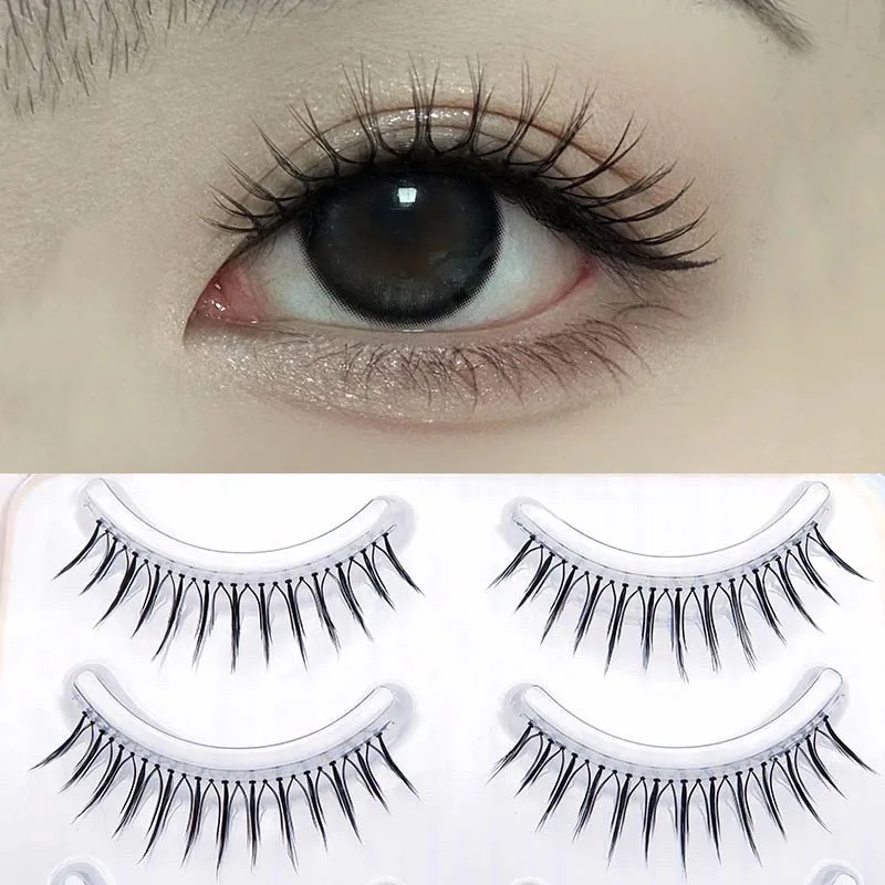 New V Shaped False Eyelashes Korean Girl Group Natural Transparent Stem Lashes Makeup Fairy Grafting Eyelash Extension Tools