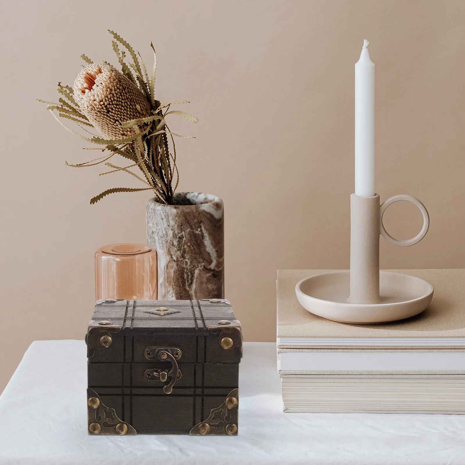 

Винтажная деревянная шкатулка для хранения ювелирных изделий в европейском стиле, органайзер для колец, серег, кристаллов, мелочей, ретро-футляр