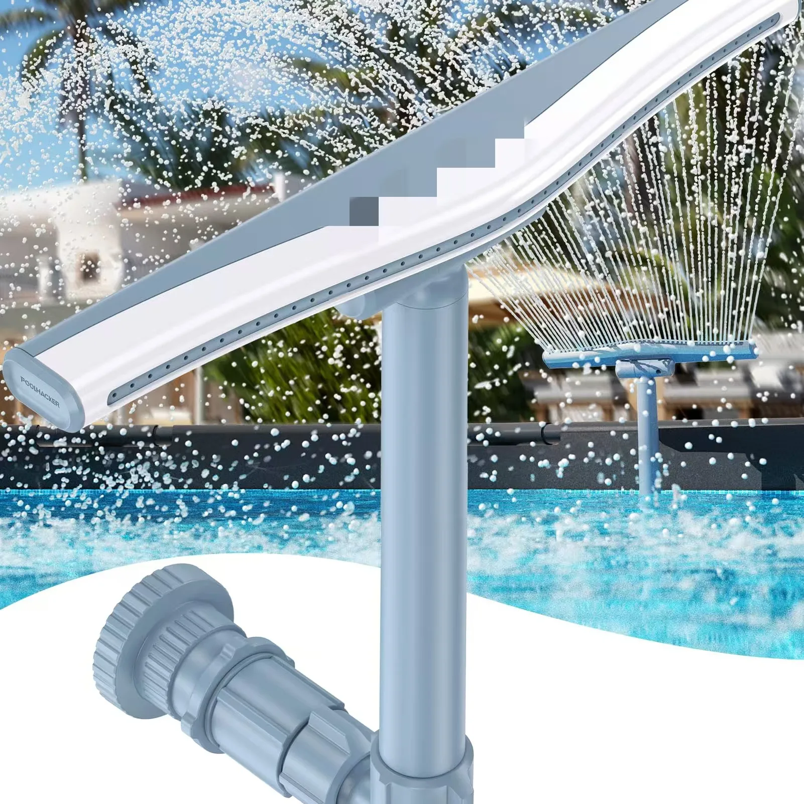 

Pool Fountains For Above And In-Ground PoolsAdjustable Whale Tail Waterfall Wide Width Pool Sprimkler Fountain For Cooling
