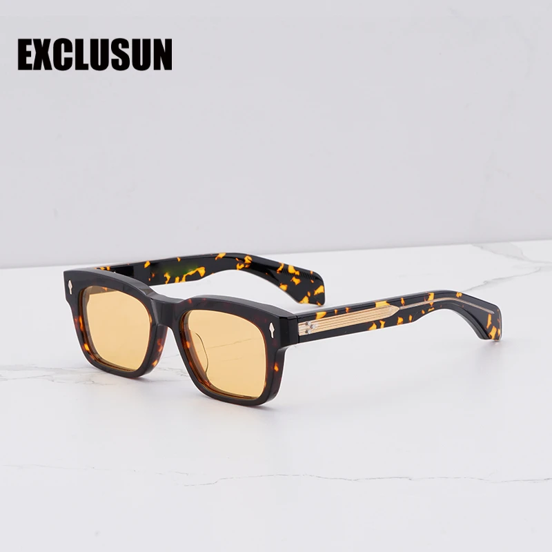 EXCLUSUN New Arrive Molino Sunglasses Men Shades Street Fashion Black Tortoise Sun Glasses Luxury Acetate Solar Glasses Men