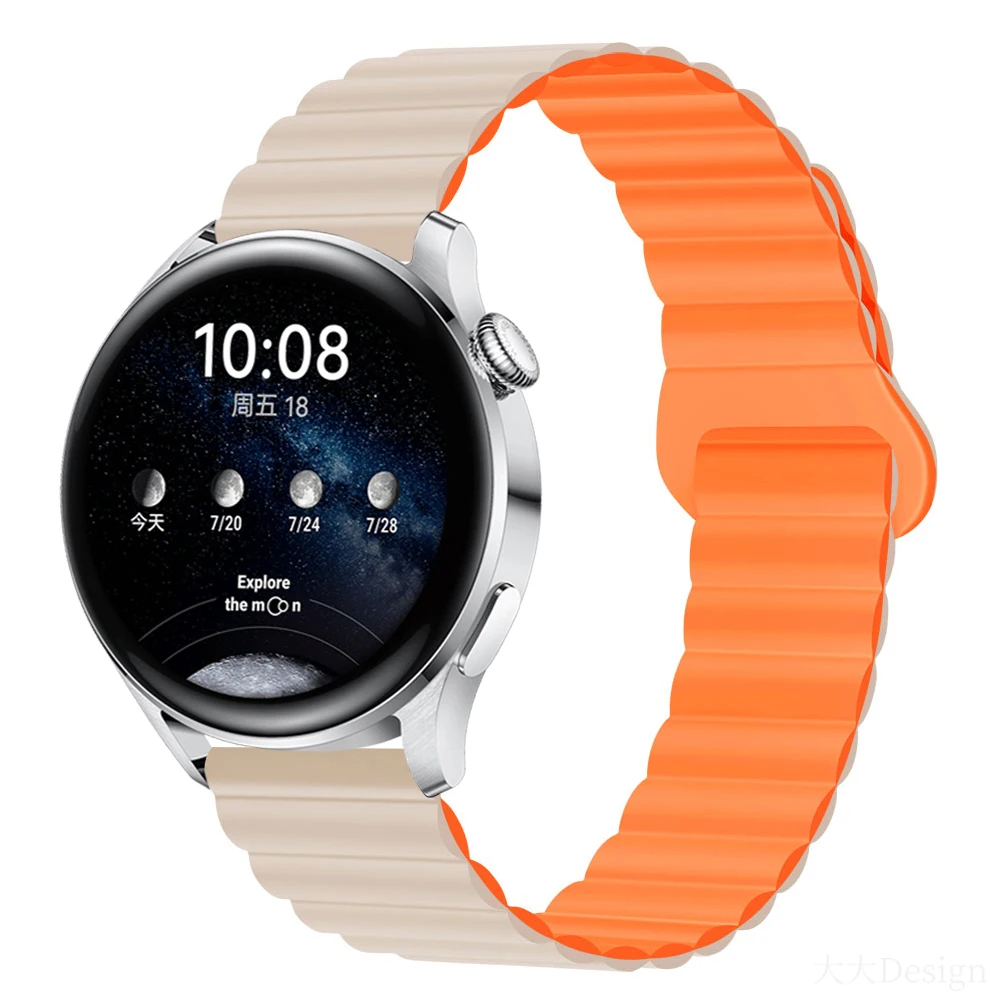 Correa de silicona para Samsung Galaxy Watch 6/5/4, pulsera magnética clásica Amazfit GTR/GTS para Huawei Watch 3 GT4/4/6 Pro, 2/3