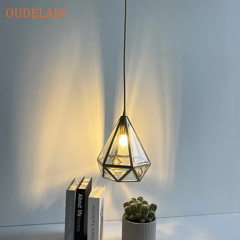 

Copper Glass Lighting Fixture Home Decor Kitchen Restaurant Bedroom Room Pendant Lights Nordic Dinning Table Hanging Lamps