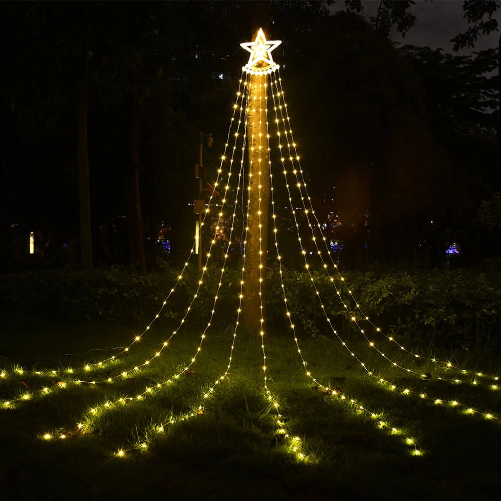 Christmas Decoration 315 LED Star Light Waterproof Christmas Lights 8 Patterns Christmas Tree Lights for Christmas Tree