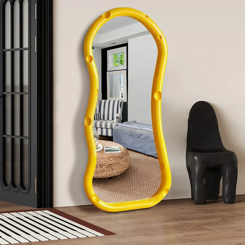 مرايا بيضاوية لطيفة لكامل الجسم ومرايا غرفة نوم الأميرة الاسكندنافية لكامل الجسم وغرفة المعيشة Espejos Decorativos لتزيين الغرفة #5