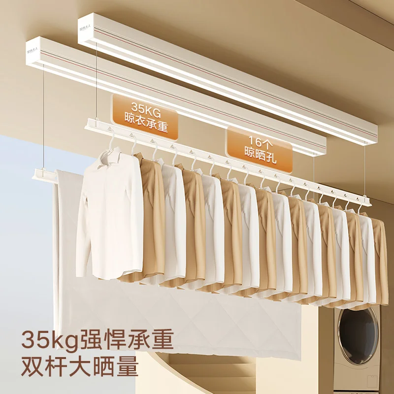 رف تجفيف كهربائي غير مرئي مثبت على السطح، جهاز تحكم عن بعد منزلي ذكي، رفع تلقائي، شرفة صغيرة مخفية