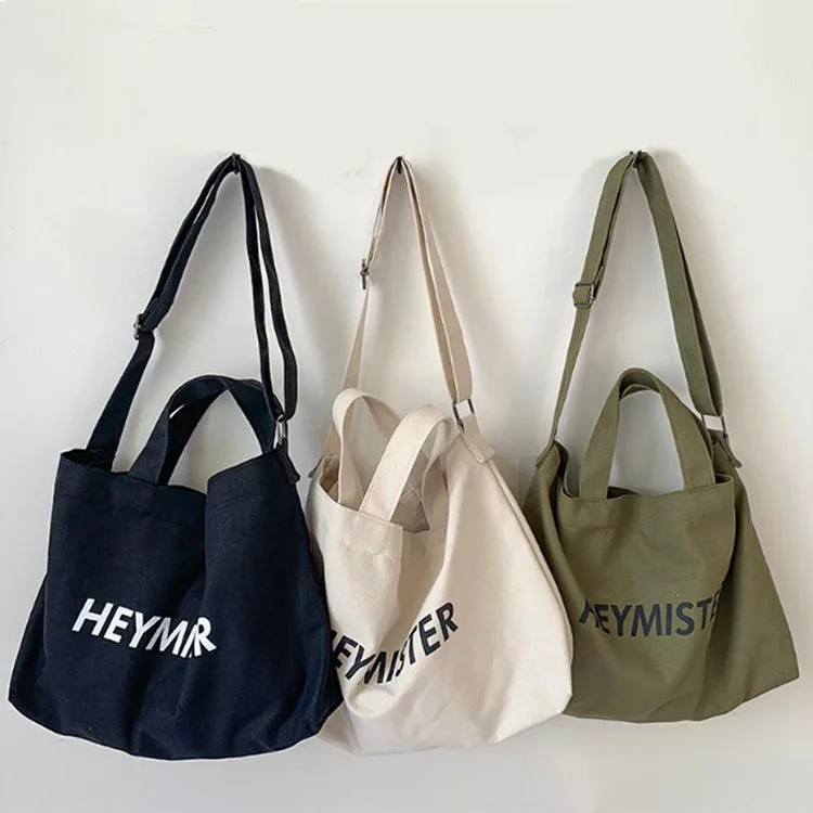 

High capacity canvas bag shopping bag cotton bag hand-held diagonal crossbody commuting bag laptop holder