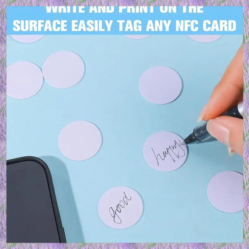 

2025 New-80Pcs NFC Tagsntag 215 NFC Sticker Chip Round NFC Tag Rewritable NFC Card Sticky Back NFC Enabled Cell Phone Device Eas