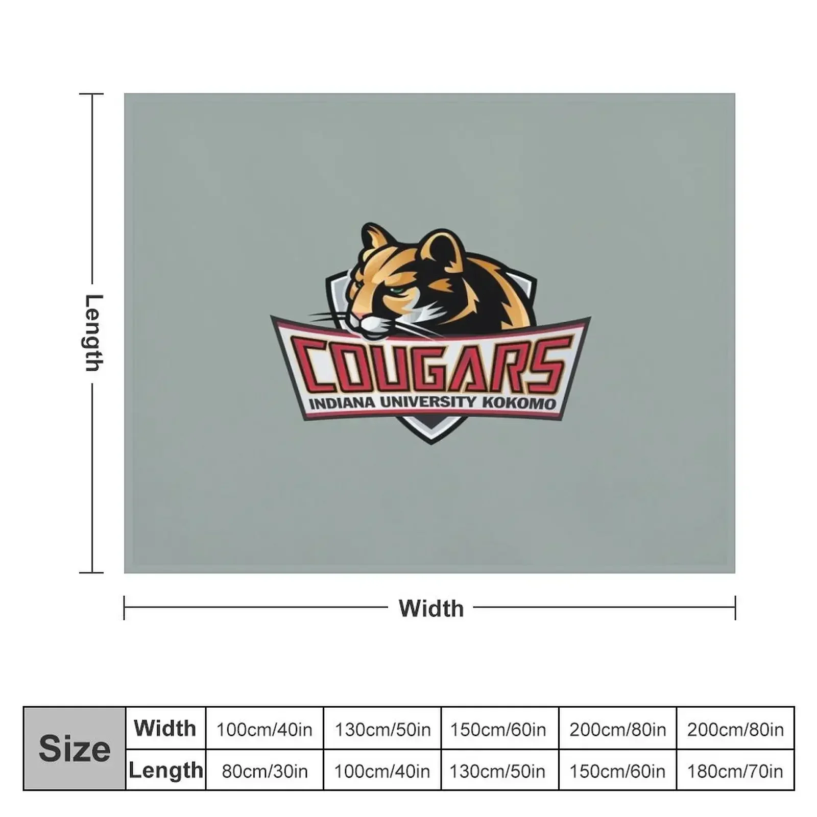 The Indiana U Kokomo Cougar Throw Blanket Shaggy For Decorative Sofa blankets ands Nap Blankets