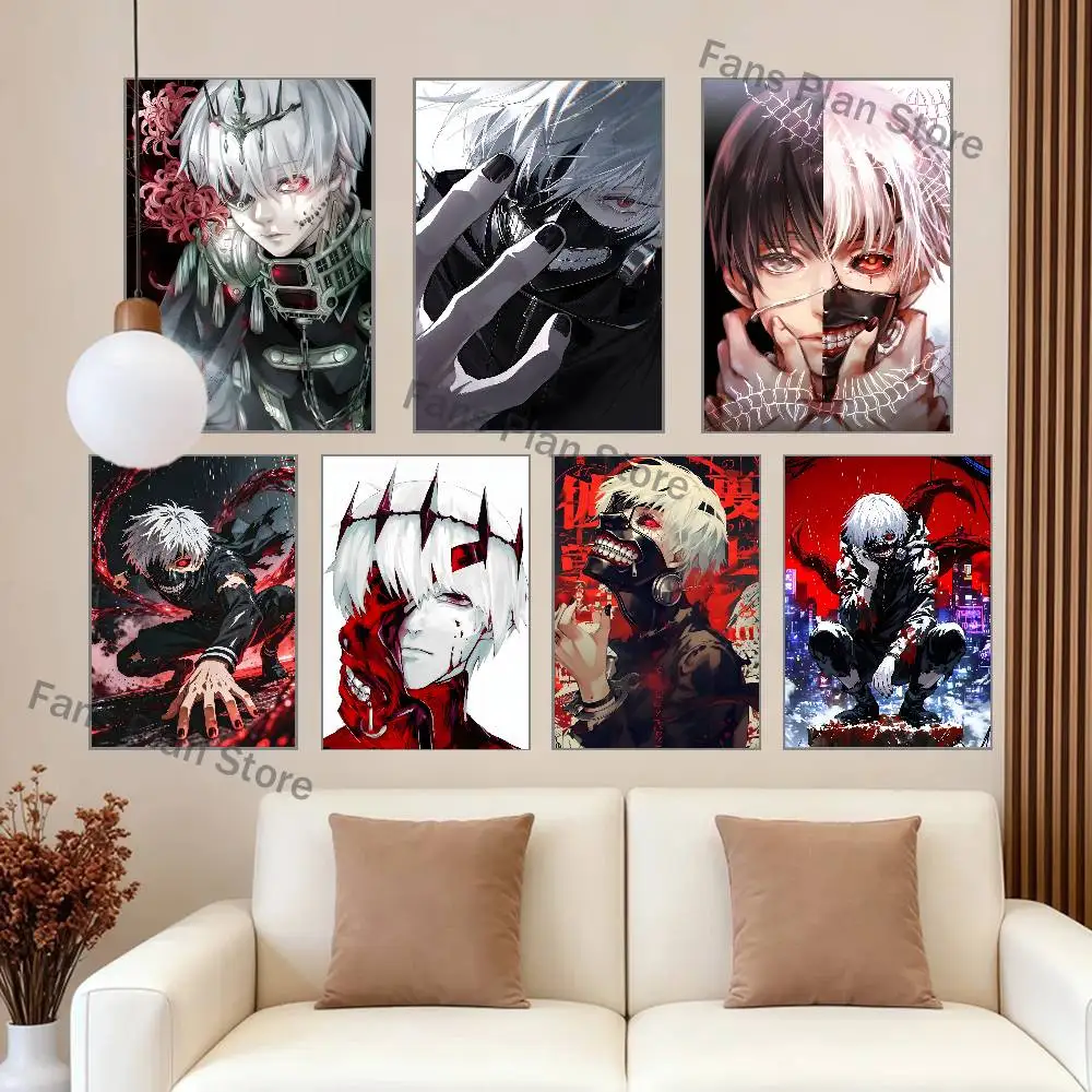 T-Tokyo K-Kaneki Ken Poster Multi-Purpose Wall Art for Living Room Bedroom Office Hallway Bar Home Decor Gift