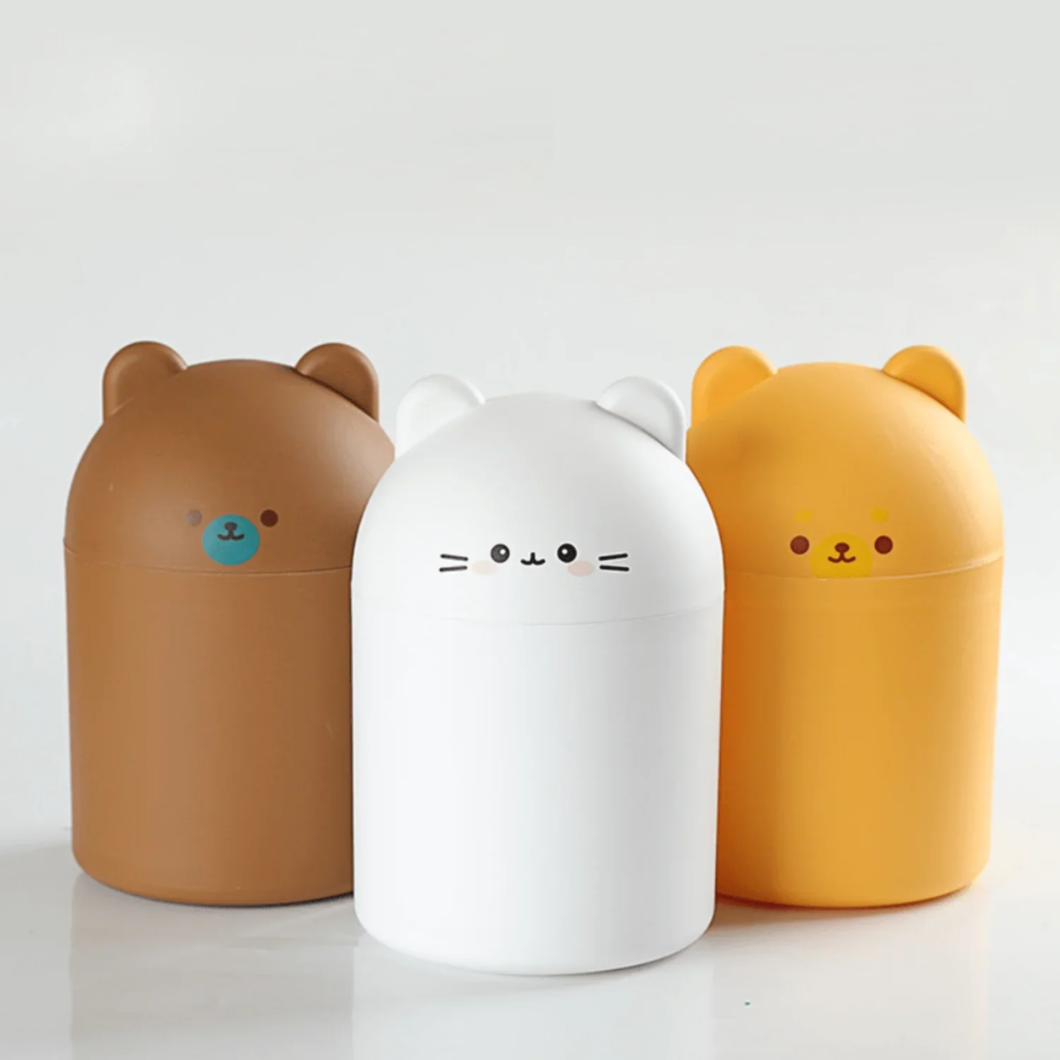 

Little Trash Can, Desktop Mini Trumpet Rubbish Can With Lid, Waste Paper Bucket For Office, Household Creative Living Room Bed