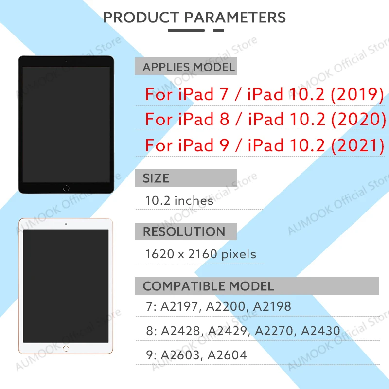 LCD Touch Display Screen For iPad 7 8 9 iPad 10.2 2019 2020 2021 A2197 A2428 A2603 LCD Display Touch Screen Assembly Digitizer