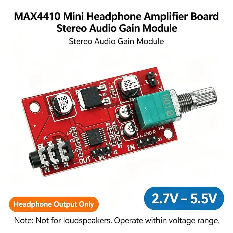 DC 3V-12V MAX4410 Micro Headphone Amplifier Board Replace NE5532 Preamplifier