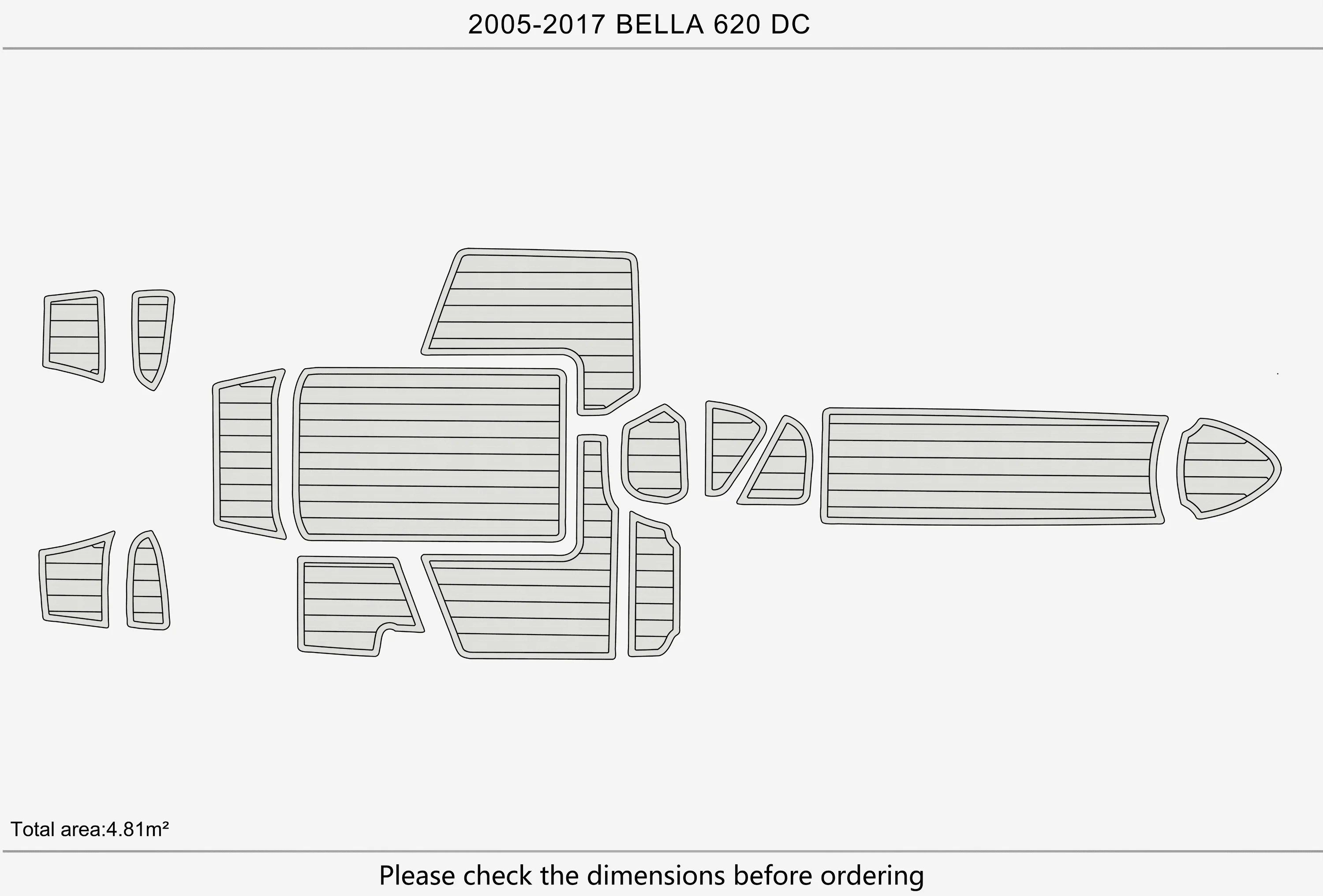 2005-2017 بيلا 620 تيار مستمر 1/4 "6 مللي متر إيفا رغوة عدم الانزلاق بولي كلوريد الفينيل خشب الساج التزيين البحرية حصيرة سيديك جاتورستيب السجاد أرضية بحرية #3