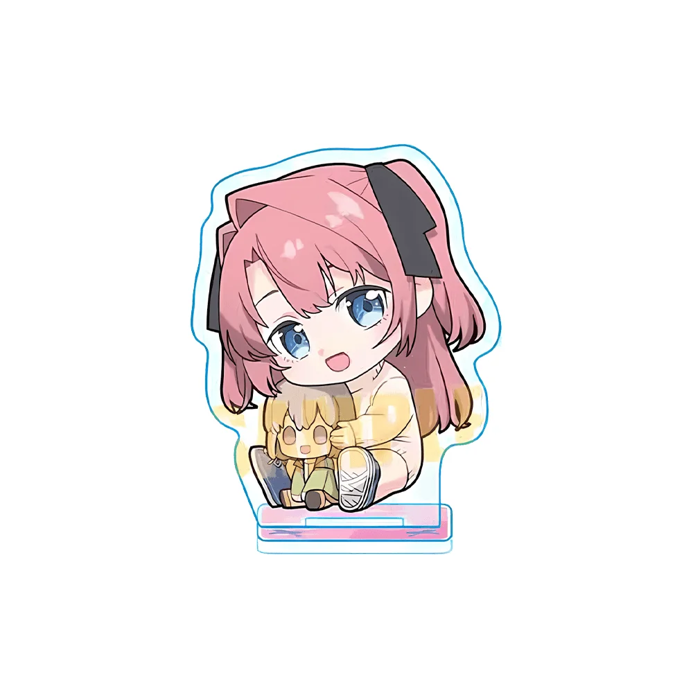 Botan Kamiina Fully Blossoms 10cm Acrylic Stand Keychain Chibi Hugging Doll Casual Sweater Ver Tabletop Ornament Desk Decor Gift