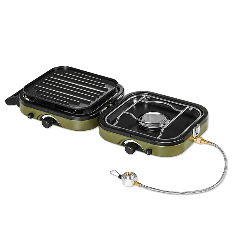 Folding Double Fire Gas Stove 2300W Portable Outdoor Camping Gas cooker Electronic Ignition Gas Stove 2.5kg Cooking Equipment