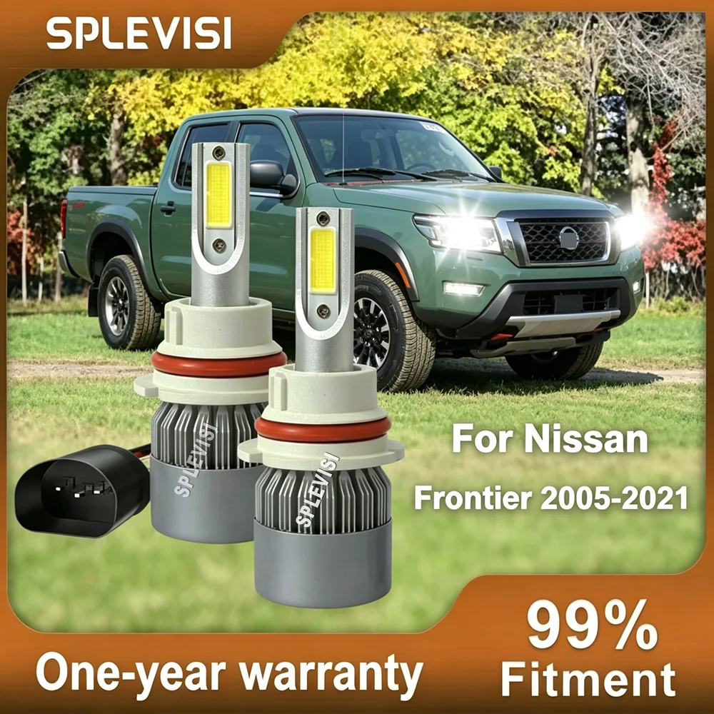 9007 9004 LED White Headlight High/Low Beam enhancing visibility & safety For Nissan Frontier 2005 2006 2007 2008 2009 2010-2021