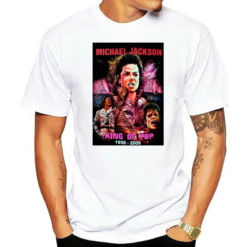 New Unisex Michael Jackson King Of Pop T-Shirt Legend Icon 1958-2009 Tshirt Top T Shirt Short Sleeve