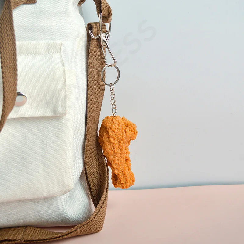 New Imitation Food Keychain Fried Chicken Nuggets Chicken Leg Food Pendant Toy Gift