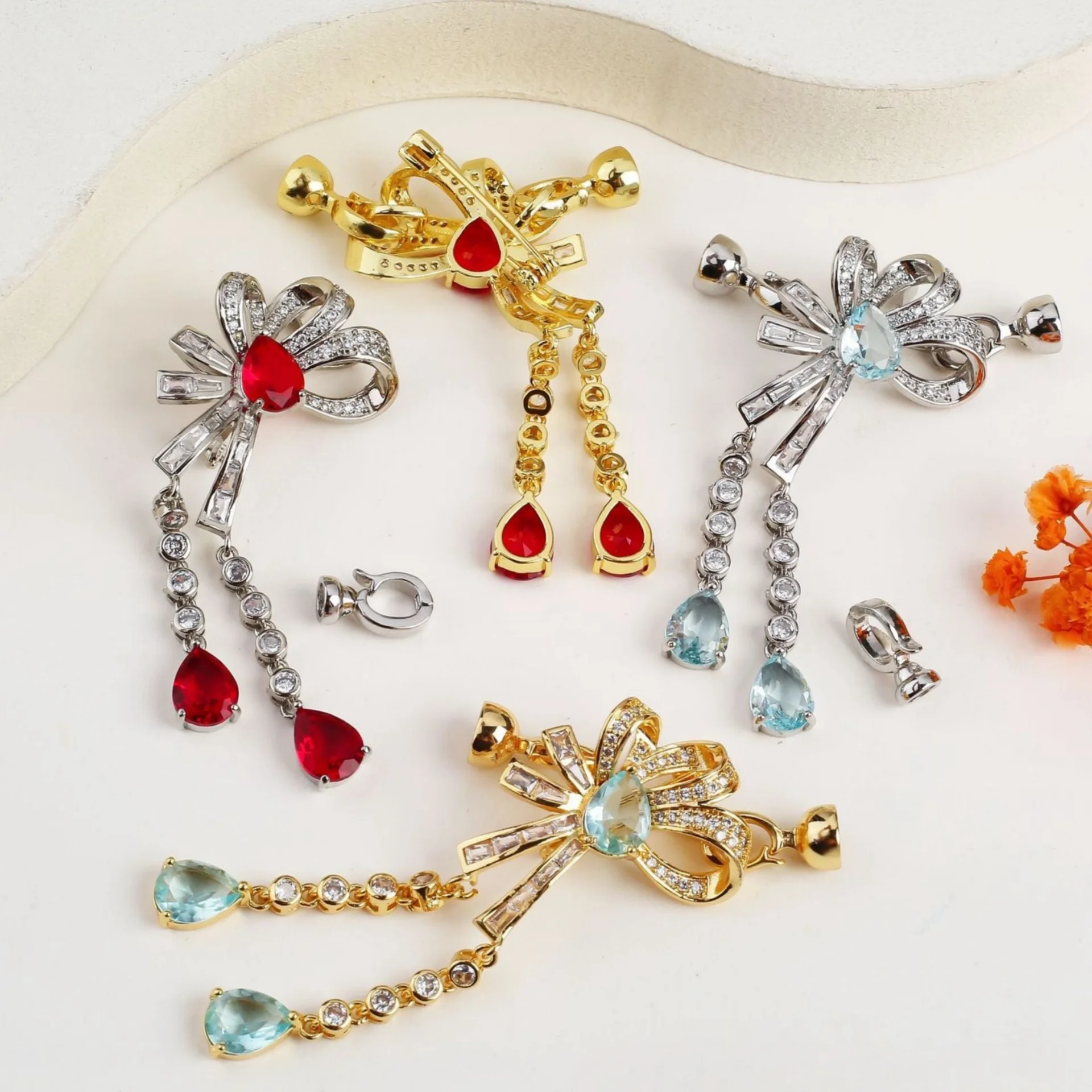 1 Piece Micro-set Zirconia Butterfly Jewelry Link Clasp DIY Bracelet Necklace Pearl Chain Sweater Chain Accessories Wholesales