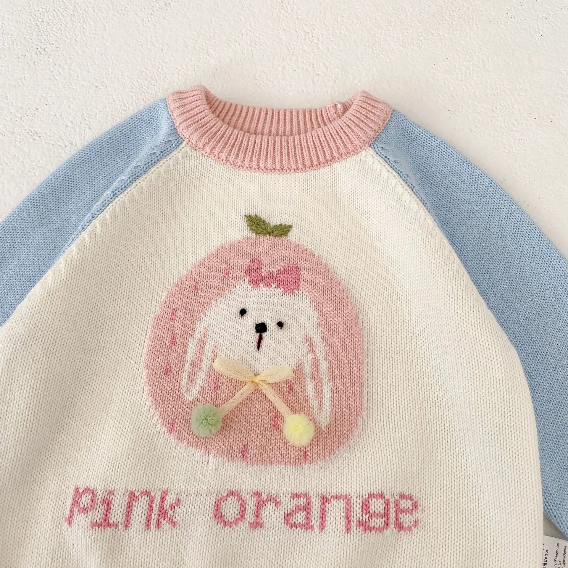 Frühling und Herbst Neue Stil 1-3 Jahre Alte Weibliche Baby Ärmel Kaninchen Gestrickte Hoodie Pullover