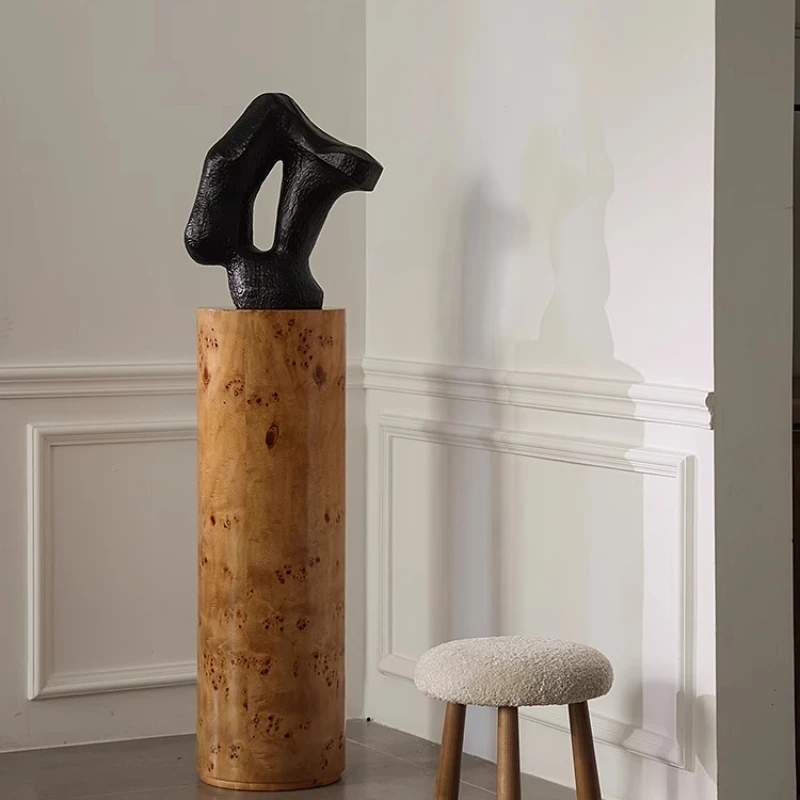 

Medieval style living room decoration sculpture tree tumor bark round base artwork installation floor-to-ceiling booth ornament
