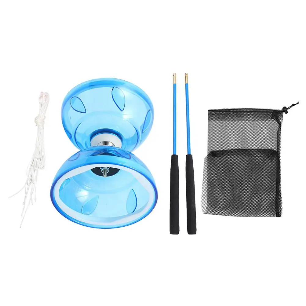 

Soft Rubber Bearing Diabolo Set Transparent Plastic Yo Yo Easy Learn Kids Elderly Outdoor Toy Double End Diabolos Reusable