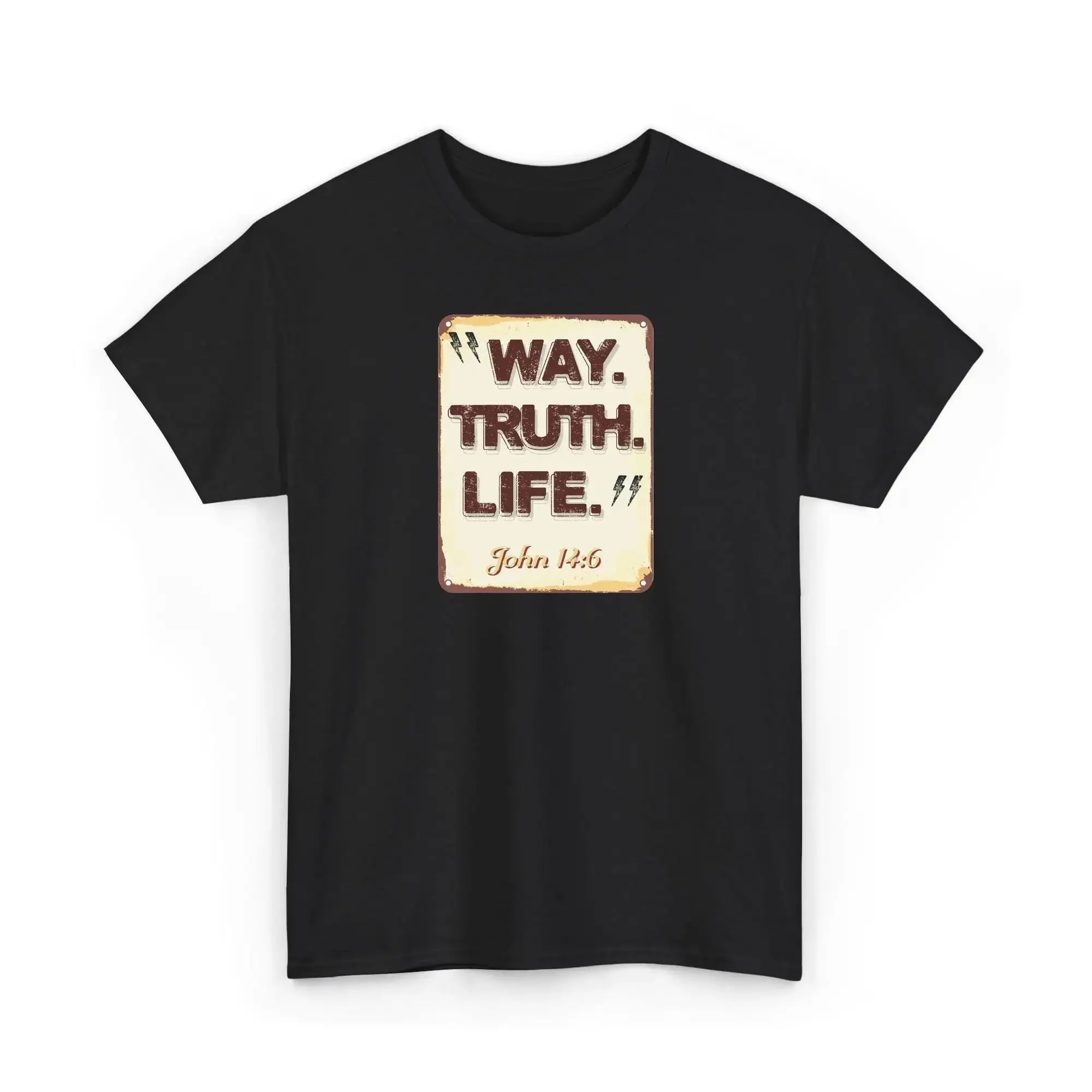 Way Truth Life John 14 6 T Shirt Christian Faith Inspirational Bible Verse Religious for Men Based Apparel
