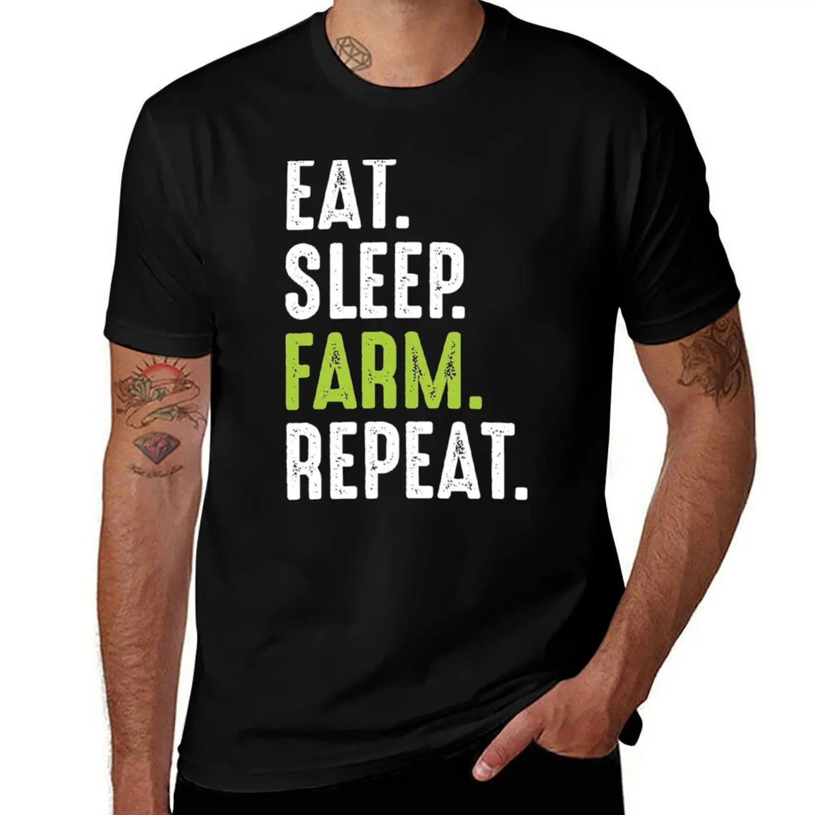 

eat sleep farm repeat T-Shirt anime t shirts oversize funny t shirts man T-Shirt