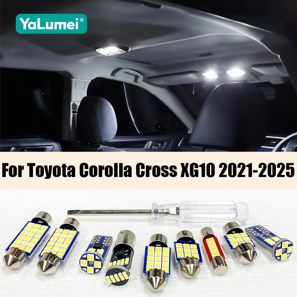 

Автомобильные светодиодные лампы, внутренняя купольная лампа для чтения, светильник багажника для Toyota Corolla Cross XG10 2021 2022 2023 2024 2025, гибридные аксессуары