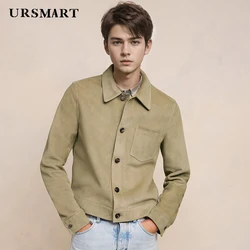 Fashionable sheepskin jacket for men, new product for autumn 2024, high-quality customized leather coat men's
