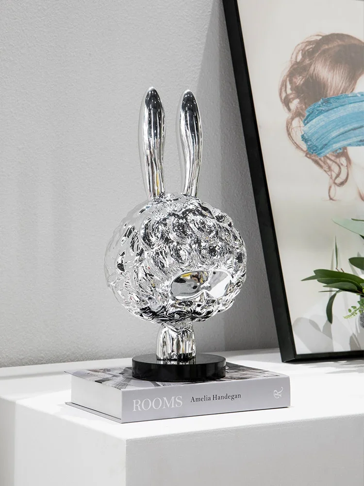 Electroplated Rocket Rabbit Resin Ornaments, Long-eared Handicrafts, Bedroom Study, Home Soft Decoration