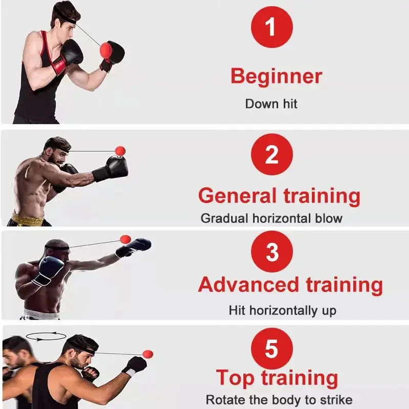 Imagem -03 - Velocidade Treinamento e Reação Ball Boxe Reflex Headband Reflexão Head Band Luta Sanda