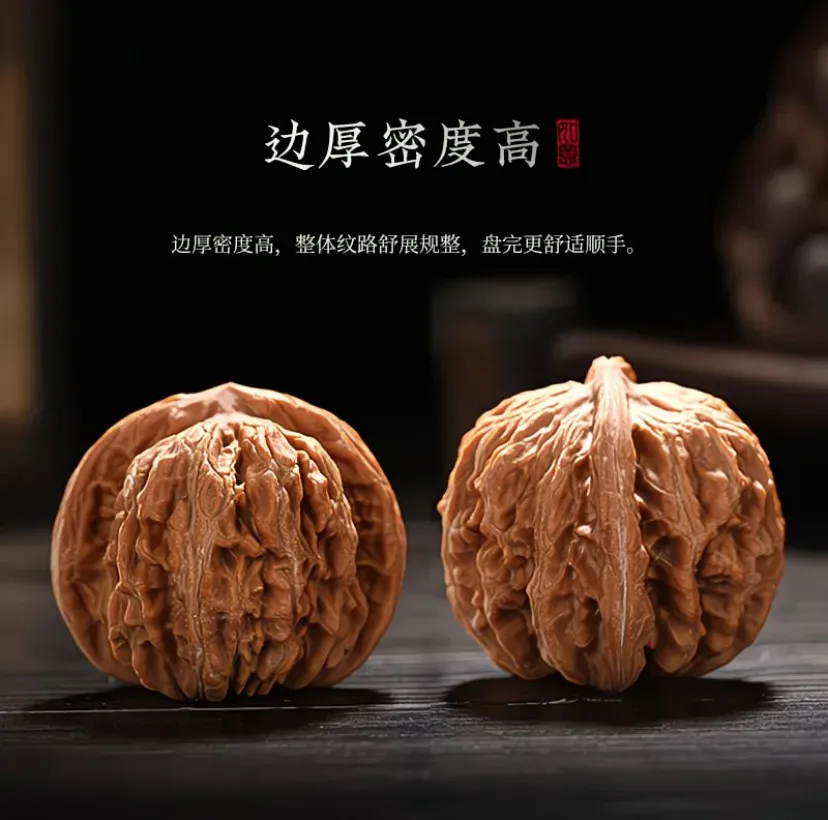 Top Grade High Polished Chinese Lion Head Wenwan Walnuts Hand Stress Relief Massage Pair For Men Mountain Grown 40 To 42 Mm Edge